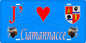 Plaque métal décorative 15 x 30 cm bleu J' ❤️ Ciamannacce  canton de Taravo-Ornano Corse du Sud
