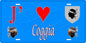 Plaque métal décorative 15 x 30 cm bleu J' ❤️ Coggia Canton de Sevi-Sorru-Cinarca Corse du Sud