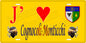 Plaque métal décorative 15 x 30 cm jaune J' ❤️ Cognocoli Monticchi  canton de Taravo-Ornano Corse du Sud