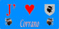 Plaque métal décorative 15 x 30 cm bleu J' ❤️ Corrano  canton de Taravo-Ornano Corse du Sud