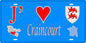 Plaque métal décorative 15 x 30 cm bleu carte J' ❤️ Craincourt, canton du Saulnois Moselle 57