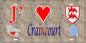 Plaque métal décorative 15 x 30 cm mur antique carte J' ❤️ Craincourt, canton du Saulnois Moselle 57