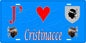 Plaque métal décorative 15 x 30 cm bleu J' ❤️ Cristinacce Canton de Sevi-Sorru-Cinarca Corse du Sud