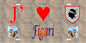 Plaque métal décorative 15 x 30 cm mur antique J' ❤️ Figari canton du Grand-Sud  Corse du Sud