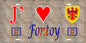 Plaque métal décorative 15 x 30 cm fond mur antique J' ❤️ Fontoy Canton de Algrange Moselle 57