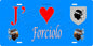 Plaque métal décorative 15 x 30 cm bleu J' ❤️ Forciolo  canton de Taravo-Ornano Corse du Sud