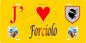 Plaque métal décorative 15 x 30 cm jaune J' ❤️ Forciolo  canton de Taravo-Ornano Corse du Sud