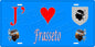 Plaque métal décorative 15 x 30 cm bleu J' ❤️ Frasseto  canton de Taravo-Ornano Corse du Sud