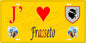 Plaque métal décorative 15 x 30 cm jaune J' ❤️ Frasseto  canton de Taravo-Ornano Corse du Sud