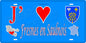 Plaque métal décorative 15 x 30 cm mur bleu carte J' ❤️ Fresne en Saulnois, canton du Saulnois Moselle 57