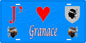 Plaque métal décorative 15 x 30 cm bleu J' ❤️ Granace canton du Sartenais-Valinco  Corse du Sud