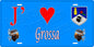 Plaque métal décorative 15 x 30 cm bleu J' ❤️ Grossa canton du Sartenais-Valinco  Corse du Sud