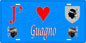Plaque métal décorative 15 x 30 cm bleu J' ❤️ Guagno Canton de Sevi-Sorru-Cinarca Corse du Sud