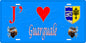 Plaque métal décorative 15 x 30 cm bleu J' ❤️ Guargualé  canton de Taravo-Ornano Corse du Sud