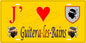 Plaque métal décorative 15 x 30 cm jaune J' ❤️ Guitera les Bains  canton de Taravo-Ornano Corse du Sud