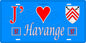 Plaque métal décorative 15x30 cm fond bleu J' ❤️Havange 57