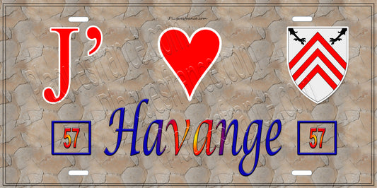 Plaque métal décorative 15x30 cm mur antique J' ❤️Havange 57