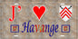 Plaque métal décorative 15x30 cm mur antique J' ❤️Havange 57