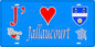 Plaque métal décorative 15 x 30 cm mur bleu carte J' ❤️Jallaucourt, canton du Saulnois Moselle 57