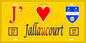 Plaque métal décorative 15 x 30 cm fond jaune 57 J' ❤️Jallaucourt, canton du Saulnois Moselle 57