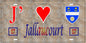 Plaque métal décorative 15 x 30 cm mur antique 57 J' ❤️Jallaucourt, canton du Saulnois Moselle 57