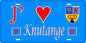 Plaque métal décorative 15 x 30 cm bleu 57  J' ❤️ Knutange Canton de Algrange Moselle 57