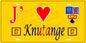 Plaque métal décorative 15 x 30 cm jaune 57  J' ❤️ Knutange Canton de Algrange Moselle 57