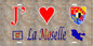 Plaque métal décorative 15x30cm fond mur antique J' ❤️la Moselle 57 + carte Moselle