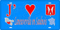 Plaque métal décorative 15 x 30 cm fond bleu carte J' ❤️Laneuveville en Saulnois, canton du Saulnois Moselle 57