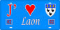 Plaque métal décorative  J' ❤️ Laon, Aisne 02