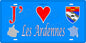 Plaque métal décorative, J' ❤️les Ardennes (08) fond  mur bleu cartes