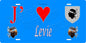 Plaque métal décorative 15 x 30 cm bleu J' ❤️ Levie canton du Grand-Sud  Corse du Sud