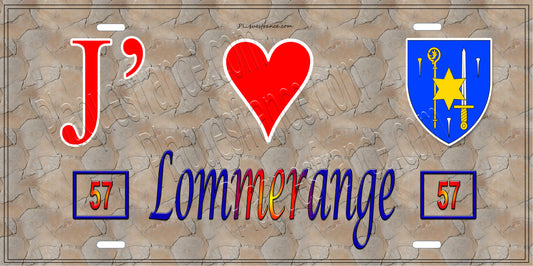 Plaque métal décorative 15 x 30 cm fond mur antique 57 J' ❤️ Lommerange, canton de Algrange Moselle 57