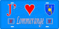 Plaque métal décorative 15 x 30 cm fond bleu 57 J' ❤️ Lommerange, canton de Algrange Moselle 57