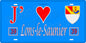 Plaque métal décorative  J' ❤️ Lons le Saunier, Jura, fond bleu 39
