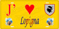 Plaque métal décorative 15 x 30 cm jaune J' ❤️ Lopigna Canton de Sevi-Sorru-Cinarca Corse du Sud
