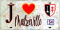 Plaque métal décorative  J' ❤️ Malzéville, Meurthe et Moselle (54)