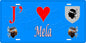 Plaque métal décorative 15 x 30 cm bleu J' ❤️ Mela canton du Sartenais-Valinco  Corse du Sud
