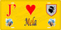 Plaque métal décorative 15 x 30 cm jaune J' ❤️ Mela canton du Sartenais-Valinco  Corse du Sud