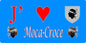 Plaque métal décorative 15 x 30 cm fond bleu J' ❤️ Moca-Croce  canton de Taravo-Ornano Corse du Sud