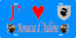 Plaque métal décorative 15 x 30 cm bleu J' ❤️ Monacia d'Aullène canton du Grand-Sud  Corse du Sud