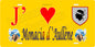 Plaque métal décorative 15 x 30 cm jaune J' ❤️ Monacia d'Aullène canton du Grand-Sud  Corse du Sud
