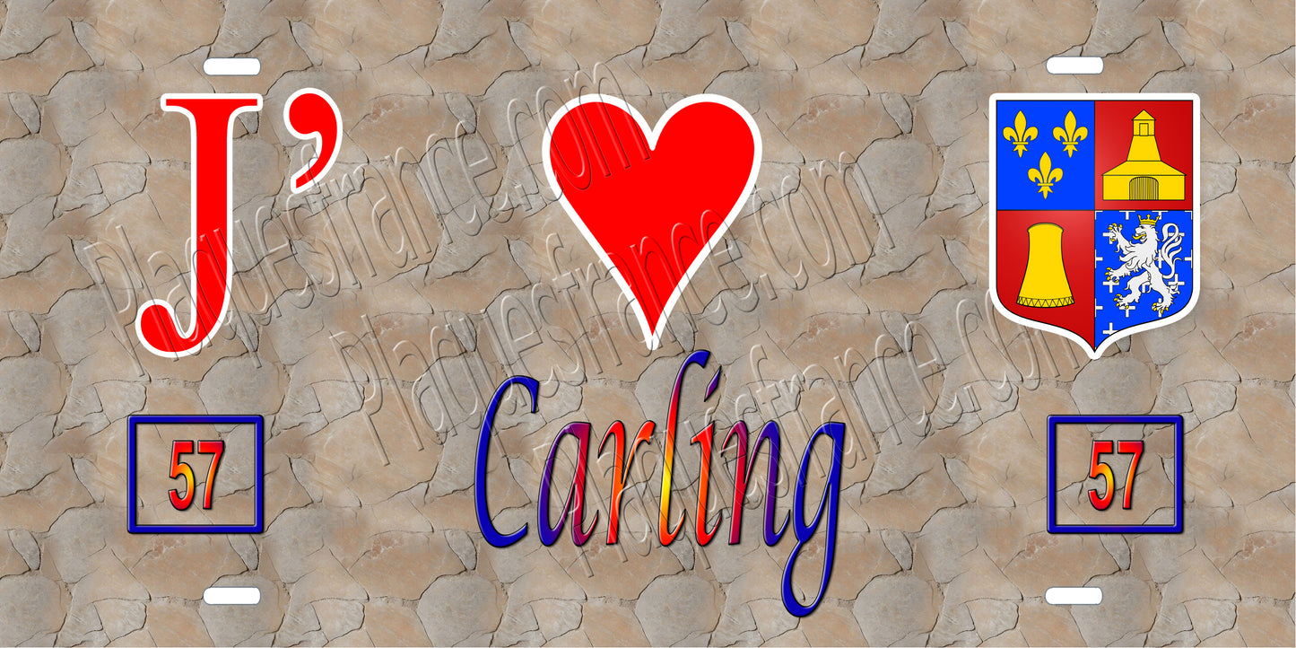 Plaque métal décorative 15 x 30 cm fond mur antique 57 J' ❤️ Carling, canton Saint-Avold Moselle 57