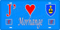 Plaque métal décorative 15 x 30 cm fond mur bleu carte J' ❤️ Morhange, canton Sarralbe Moselle 57