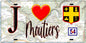 Plaque métal décorative  J' ❤️ Moutiers, Meurthe et Moselle (54)