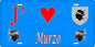 Plaque métal décorative 15 x 30 cm bleu J' ❤️ Murzo Canton de Sevi-Sorru-Cinarca Corse du Sud