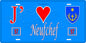 Plaque métal décorative 15 x 30 cm fond bleu 57 J' ❤️ Neufchef, canton de Algrange Moselle 57