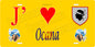 Plaque métal décorative 15 x 30 cm jaune J' ❤️ Ocana canton du Gravona-Prunelli  Corse du Sud