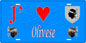 Plaque métal décorative 15 x 30 cm bleu J' ❤️ Olivese  canton de Taravo-Ornano Corse du Sud