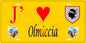 Plaque métal décorative 15 x 30 cm jaune J' ❤️ Olmiccia canton du Sartenais-Valinco  Corse du Sud